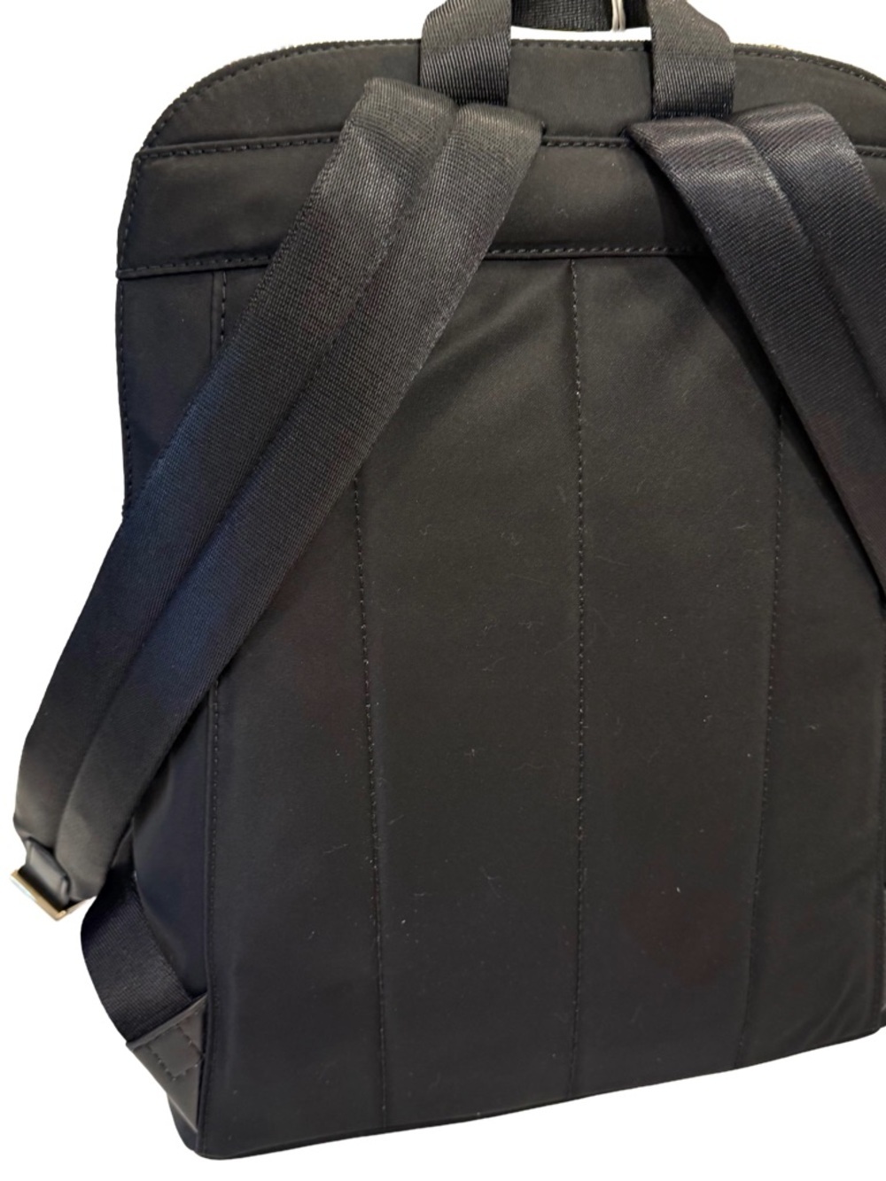 Michael Kors Backpack Polly Slim Zip Black Nylon Gold Hardware NWT 30S9GP5B8C - Picture 2 of 13
